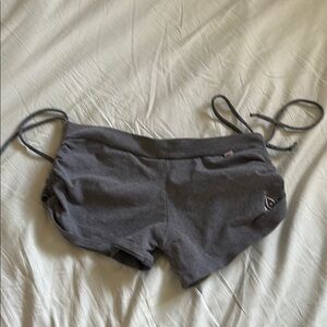 Gray Drawstring Hot Yoga Shorts